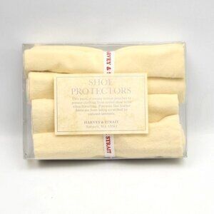 Vintage Harvey & Strait Shoe Protector Bags Beige Cotton Travel Pouches 2 Pair